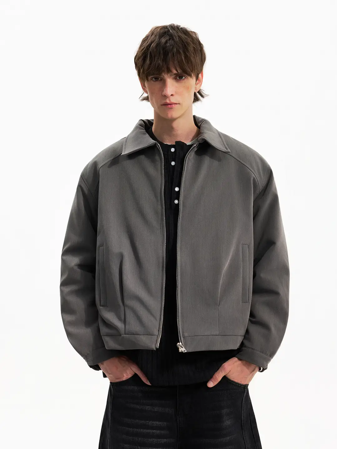 Blaexit High Street Cleanfit American Style Short Jacket Men Vibe Shoulder Pad Boxy Fit Flight Jacket Men