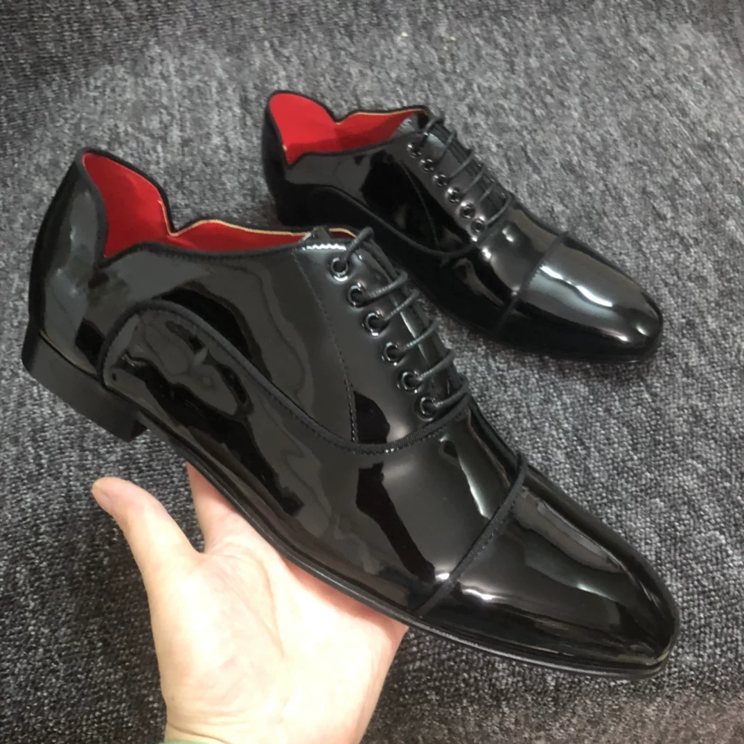 Spring and Summer New Style Red-Soled Gentleman's Leather Shoes, Men's Leather Shoes, Business Formal Wear, Classy Wedding Banquet, Groom's Best Man, Men's Shoes, Large Size