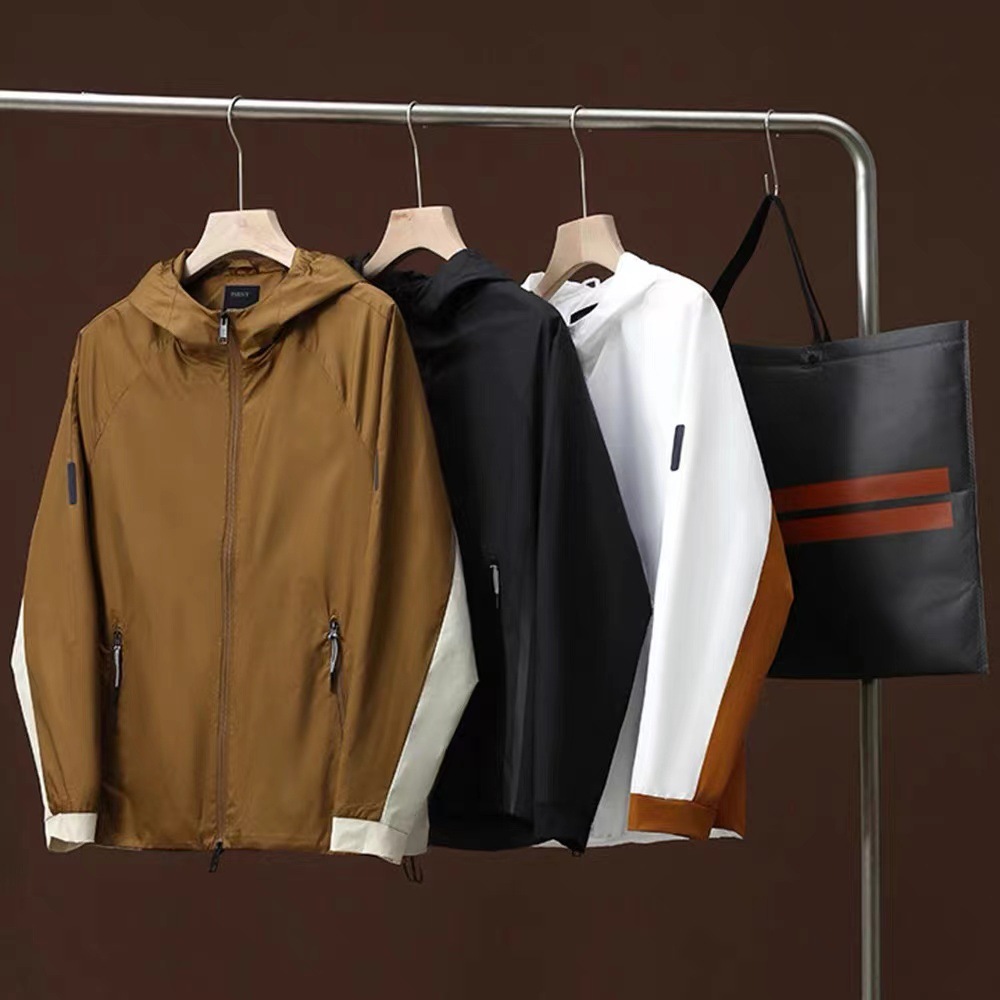 Italian Luxury! over the Top! Lightweight, Breathable, Water-Repellent for Early Autumn! Men's Outdoor Hooded Sun-Protection Jacket