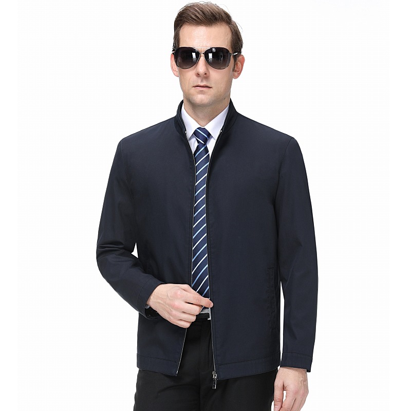 Middle-aged men's stand collar jacket Spring and Autumn New dad jacket business casual cotton men's jacket