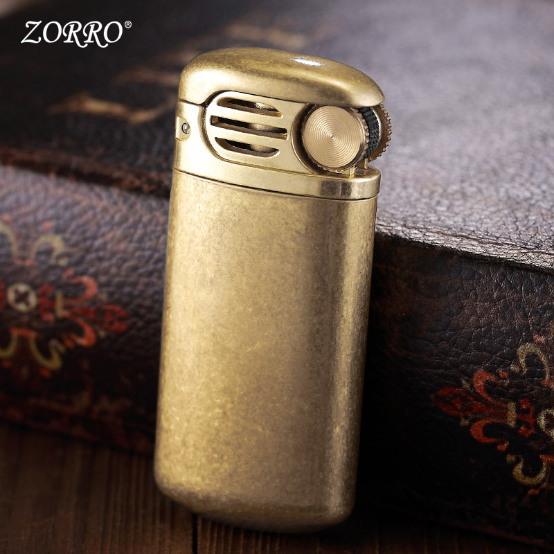 zorro zorro Retro Trench Kerosene Windproof Lighter Brass Knurling Wheel Fire Cigarette Chasing Z550