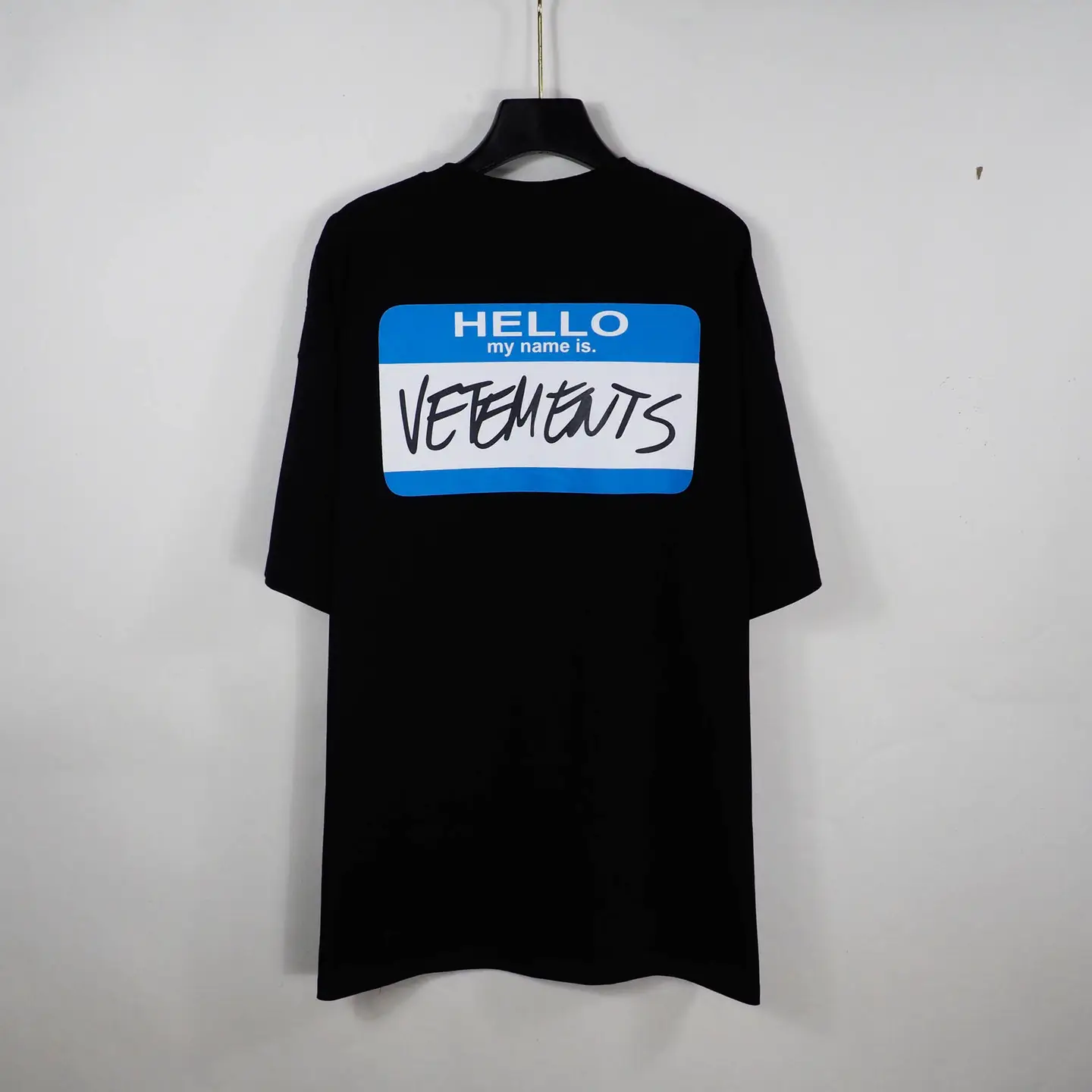 VTM 21ss Hello My Name Is Signature Graffiti Logo T-shirt Men's and Women's Short Sleeve High Street Trendy