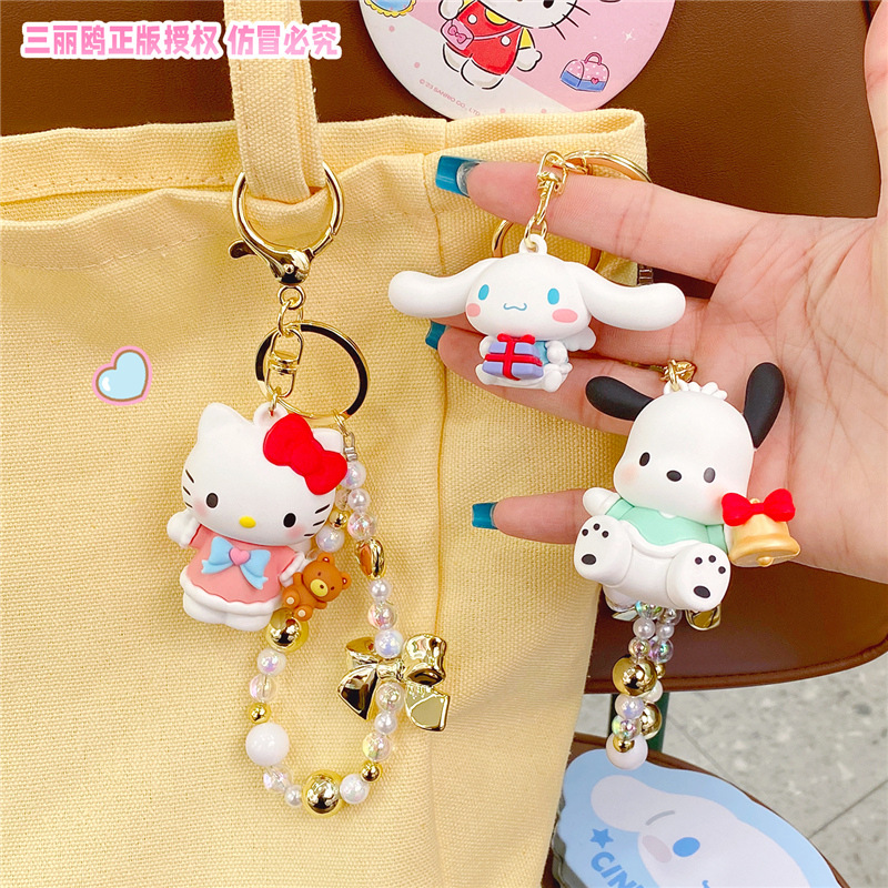 Authentic Sanrio Pendant Kuromi Keychain Little Angel Hellokitty Doll School Bag Pendant Keychain