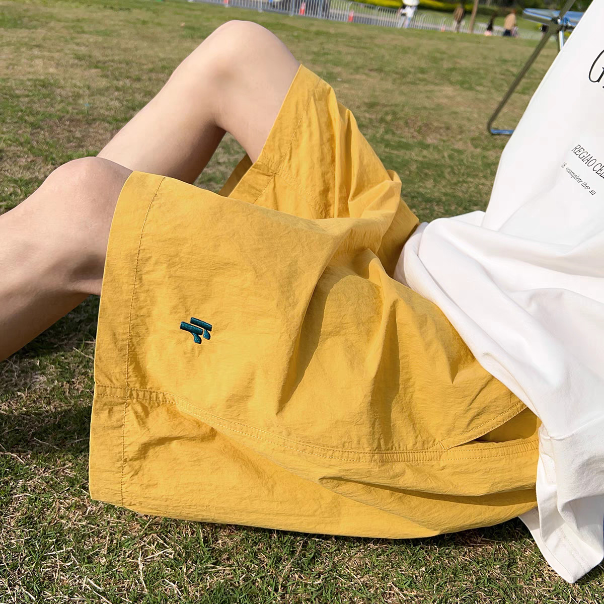 Ice Silk Cool Quick-Dry Sports Shorts Unisex Casual Pants Ins Summer Knee-Length Shorts New Breathable Lightweight