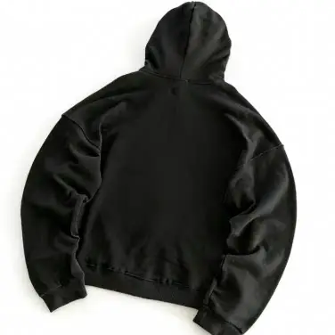 The Gray Pillar on the Front Is Online. the Red Heart Is Below the String, and the White Stars Are Scattered. Black Hoodie 77033029