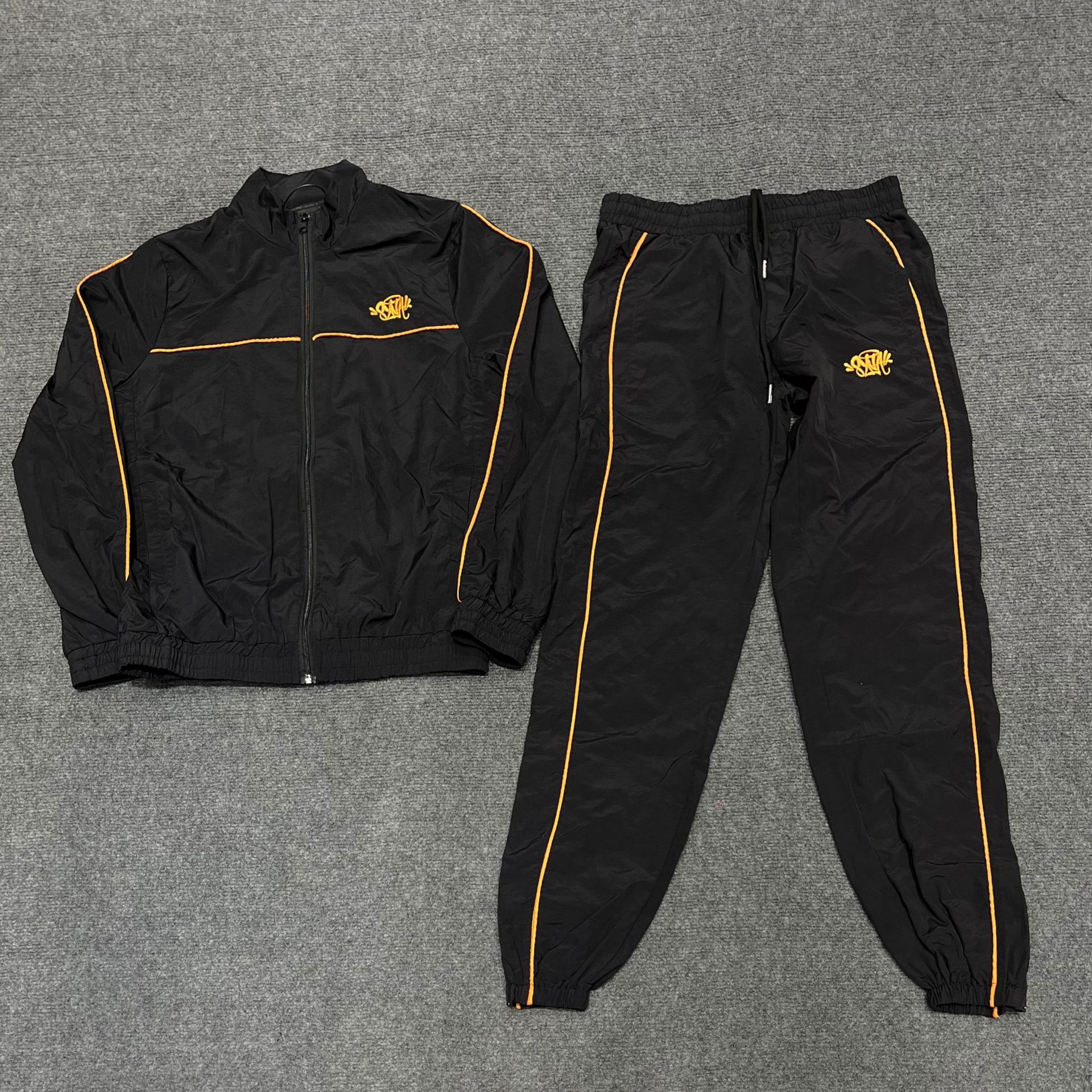Synaworld Embroidered Letter Thin Woven Suit Men's and Women's High Street Loose Jacket Casual Leggings Pants Trendy