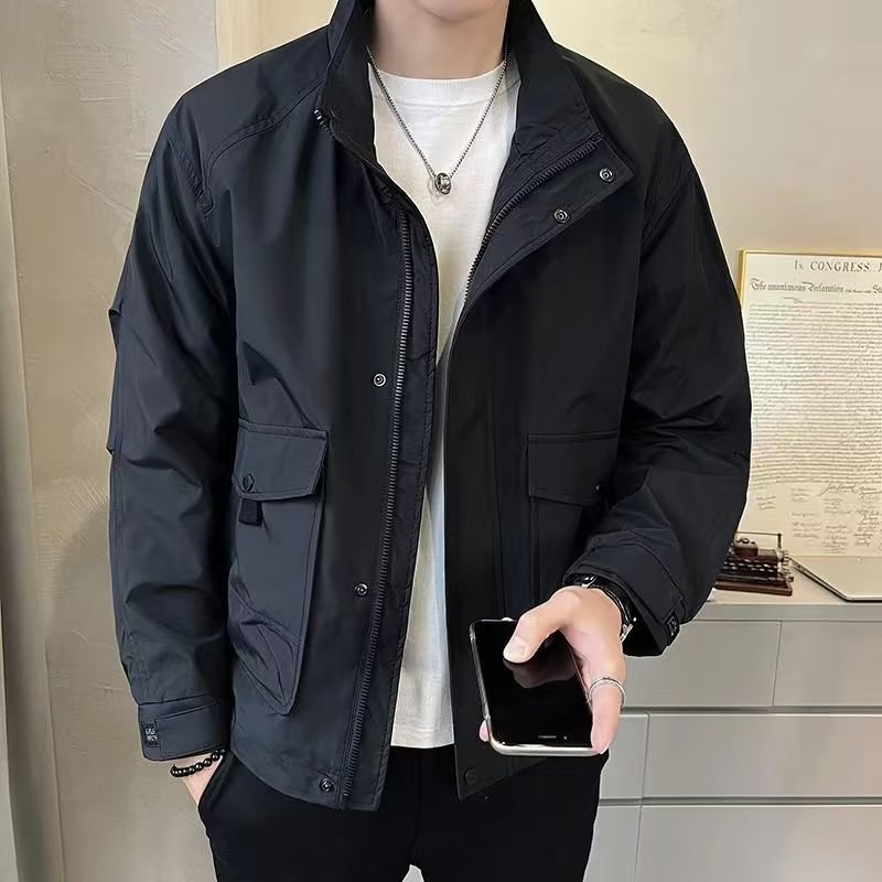 2024 New Jacket Men's Spring and Autumn Fashion Brand Fashion Handsome Top High-end Work Jacket Clothes