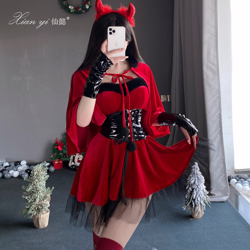 Xian Yi Christmas Dress Halloween Deviruchi cosplay Uniform Nightclub Sexy Stage Dress Anchor dress S15