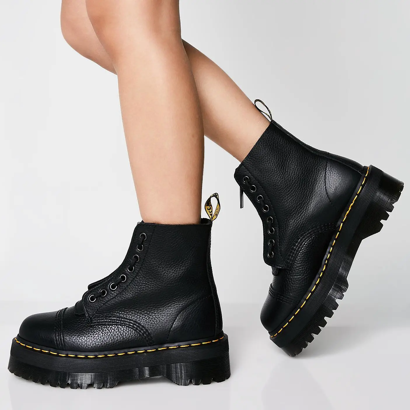 (36-42)Dr.Martens Sinclair Thick Sole Front Zipper Soft Leather Hard Martin Boots for Men and Women 22564001