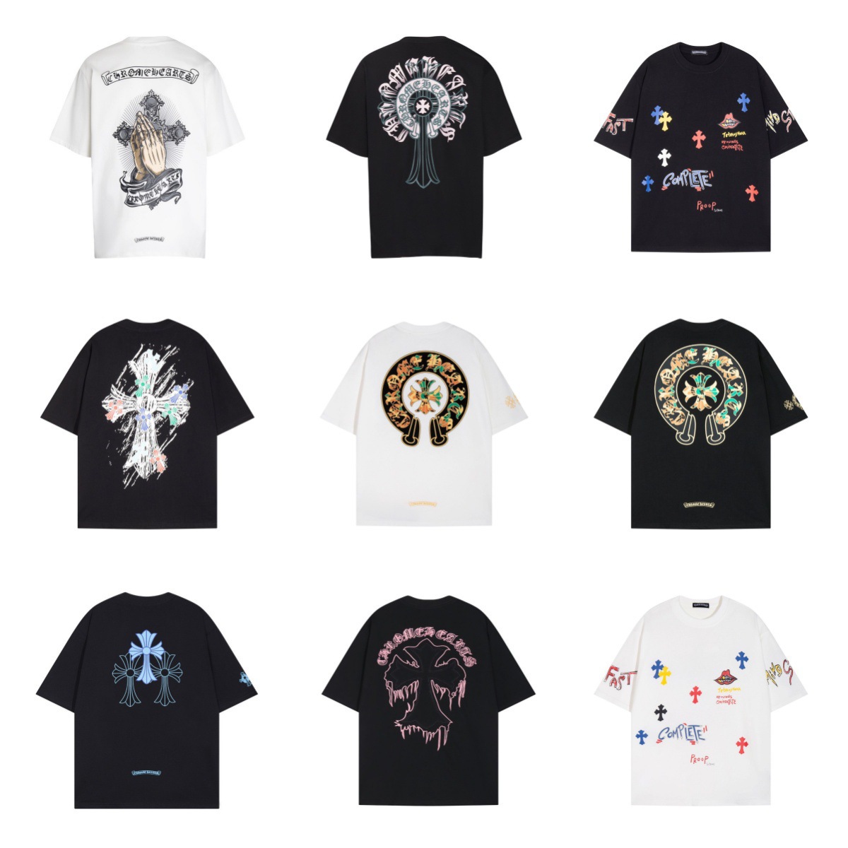 Cross-Border Chrome Heart 25 New Chrome Summer Trendy Short-Sleeved European and American Street Half-Sleeved T-Shirt Series