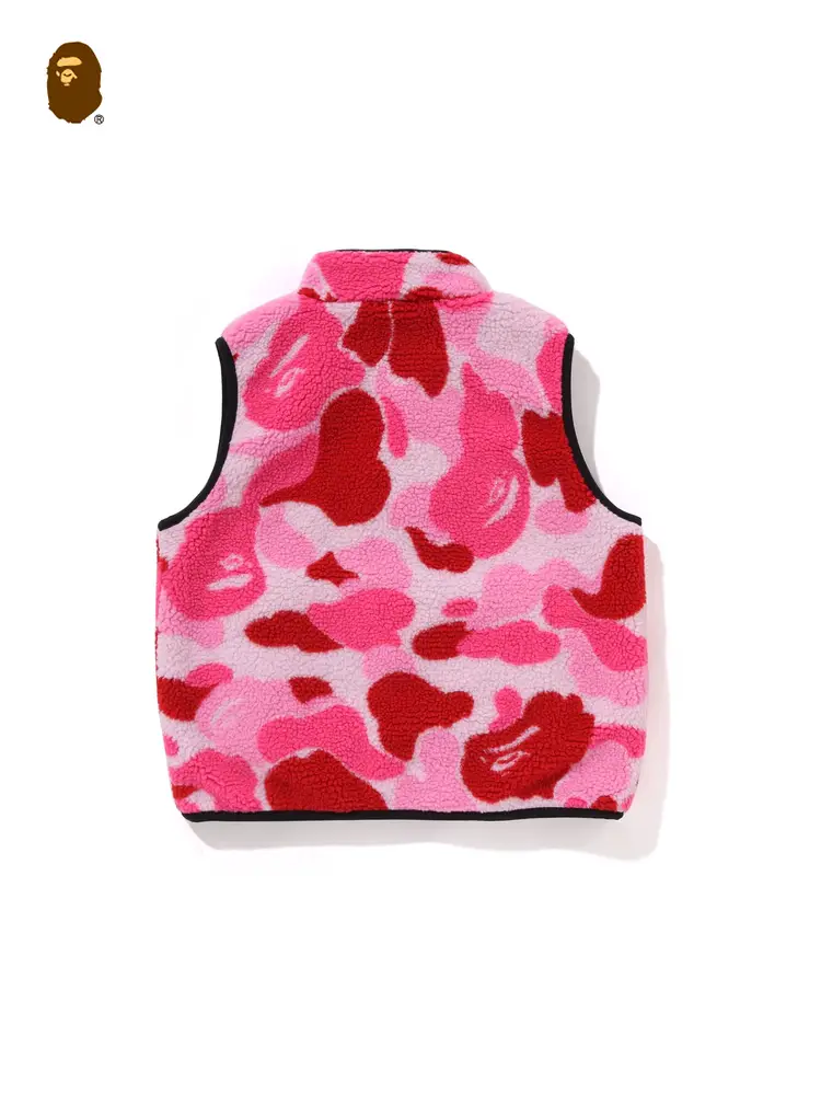 Bape Children's Clothing 2024 Autumn and Winter Ape Badge Fleece Camouflage Reversible vest 340010N