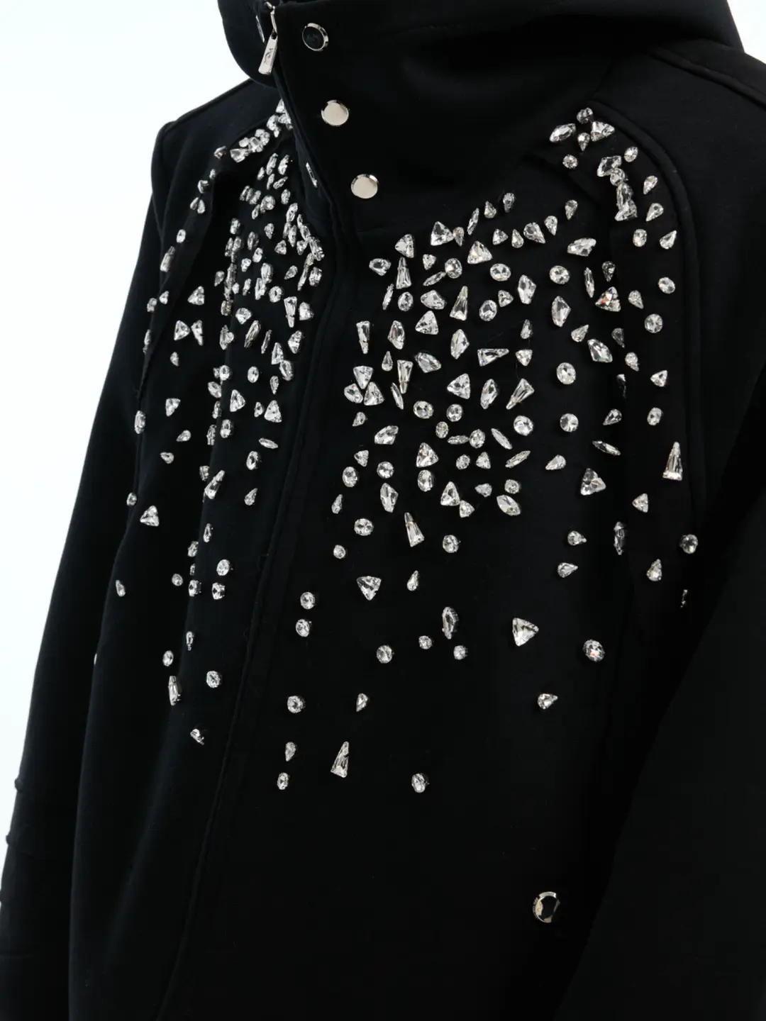 Argue Culture Snow Elf Niche Style Thin and Glittering Diamond-Embedded Sweater Cardigan Heavy Industry Loose Hooded Coat Spring