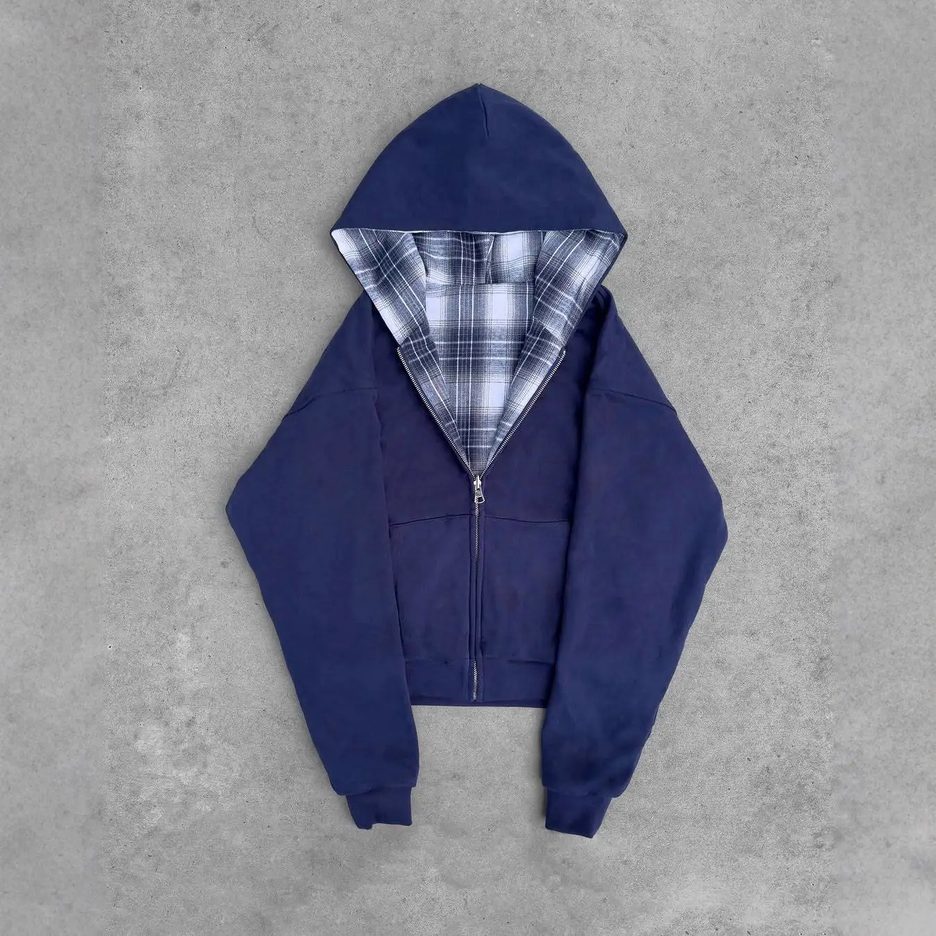 Ins European and American Autumn and Winter New Fashion Retro Trendy Double-Sided Cardigan Hooded Sweatshirt Y2K Men's and Women's Cross-Border Clothing