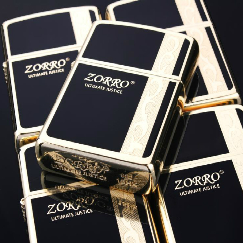 Hong Kong Zorro Kerosene Lighter Original Creative Copper Shell Windproof Engraving Wholesale Boutique Reproduction