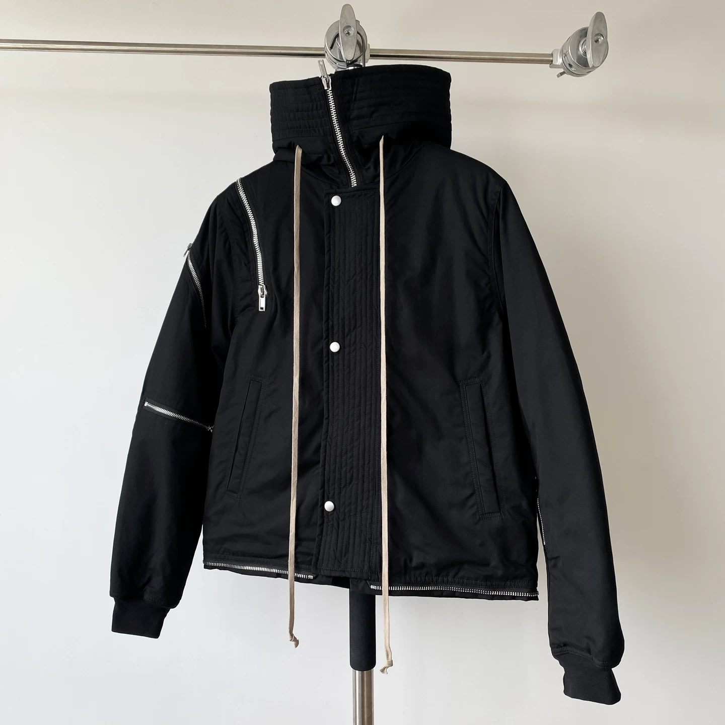 ONEOFYOU Dark Multi Zipper Cotton Jacket Men's RO Style Autumn/Winter Warm High Collar Niche Hoodie Jacket