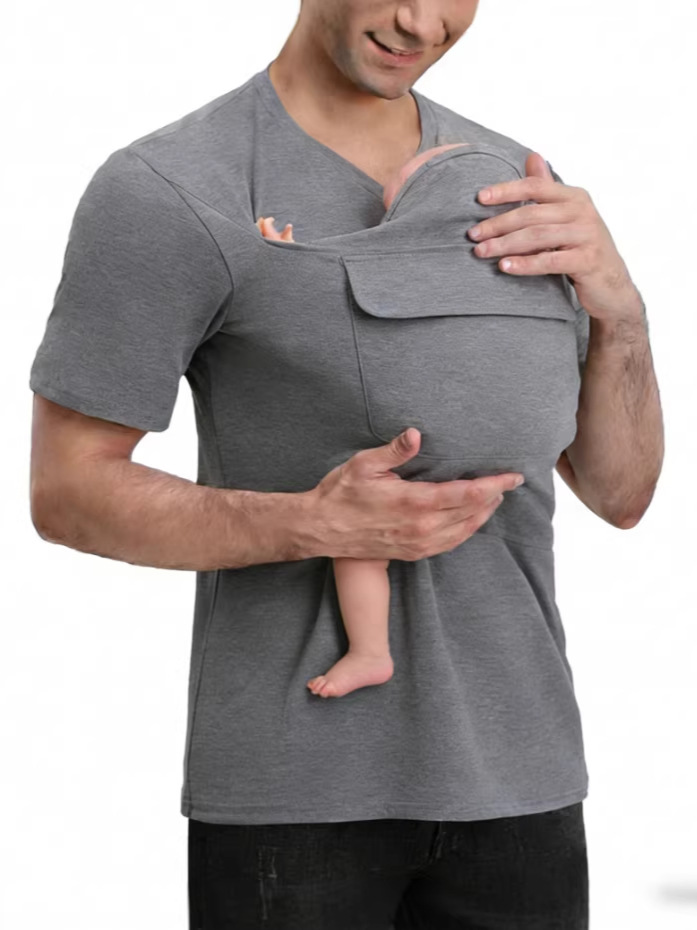 Kangaroo Dad Comfort T-Shirt, Popular European and American Men's Clothing, Hot-Selling Item on Amazon Independent Sites, Kangaroo Mom Women's Clothing