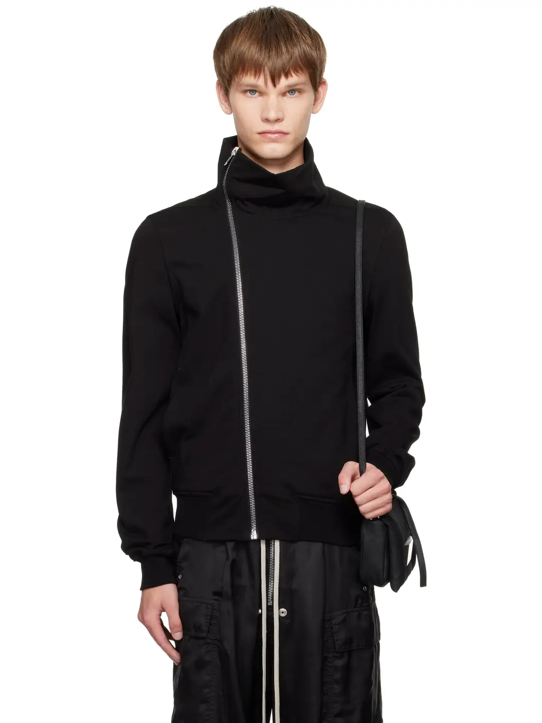 Ro Style New Asymmetrical Zipper High-Neck Sweatshirt Cardigan Jacket