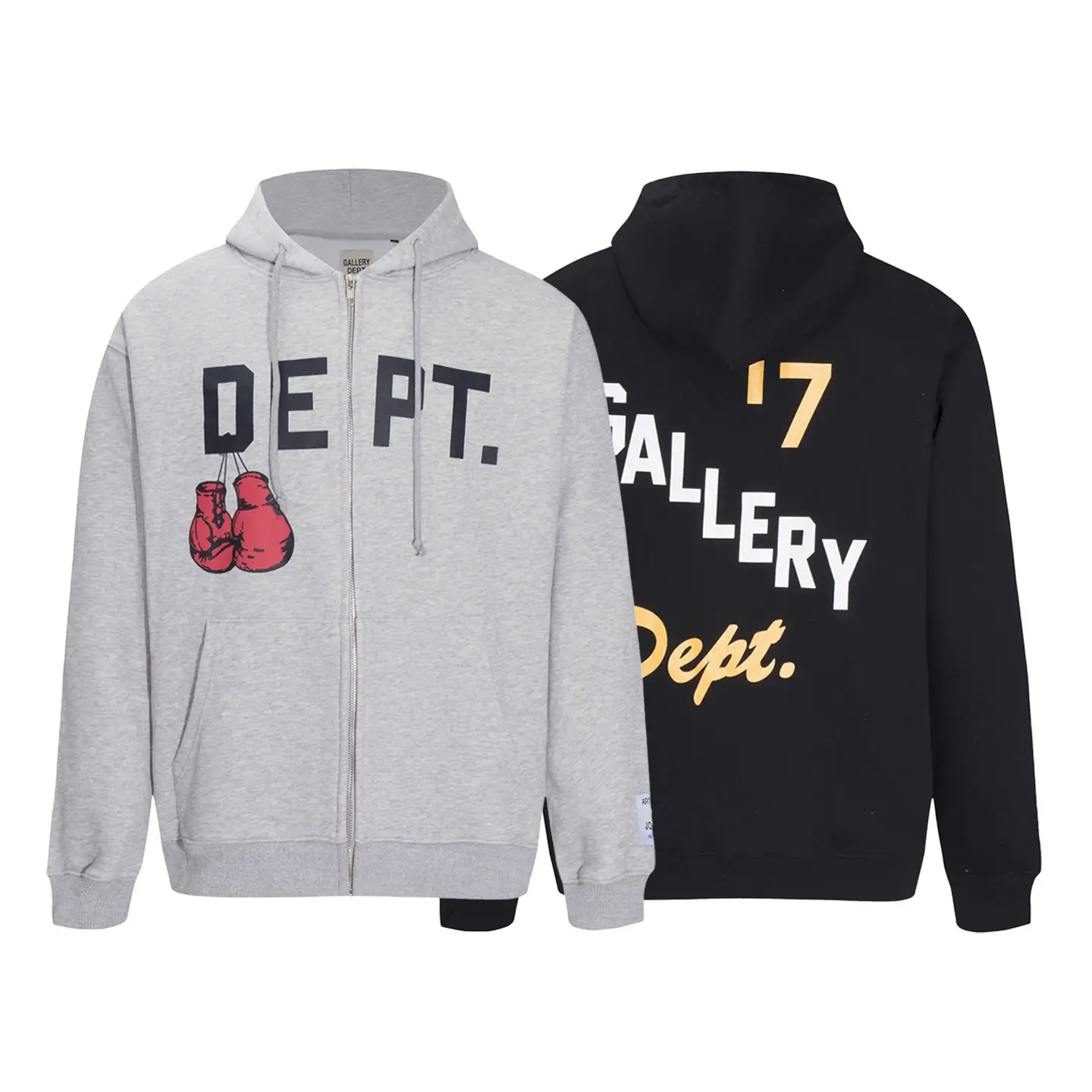 Cross-Border European and American Trendy Brand Gallery Dept Boxing Letter Print Cardigan Hooded Sweatshirt Men's and Women's High Street Jacket