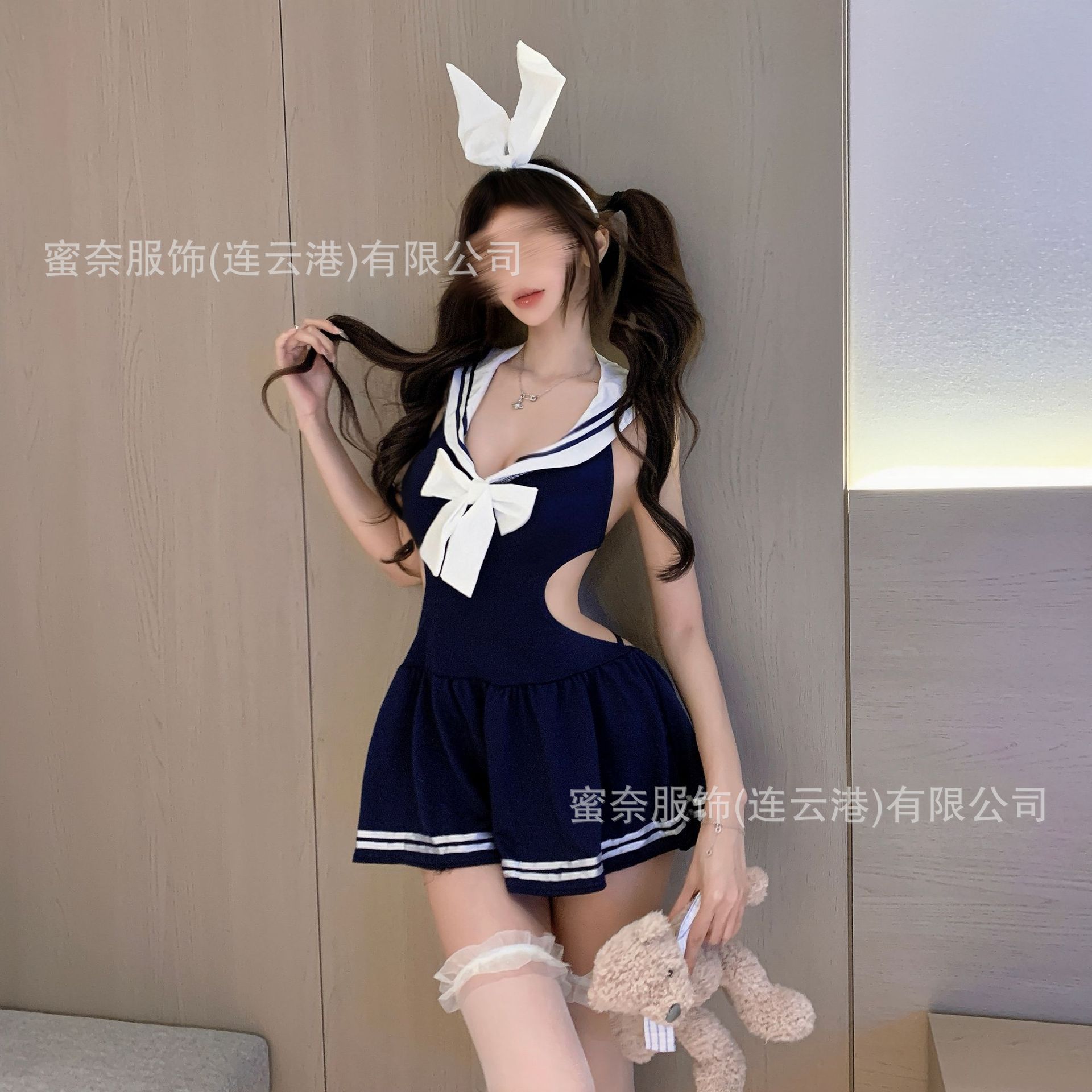 Minai Sexy Lingerie with Hollow-Out Design, Waist-Cinching, Slimming, Pure Desire Academy Style Uniform, Sailor Swimsuit Set, Cute for Women