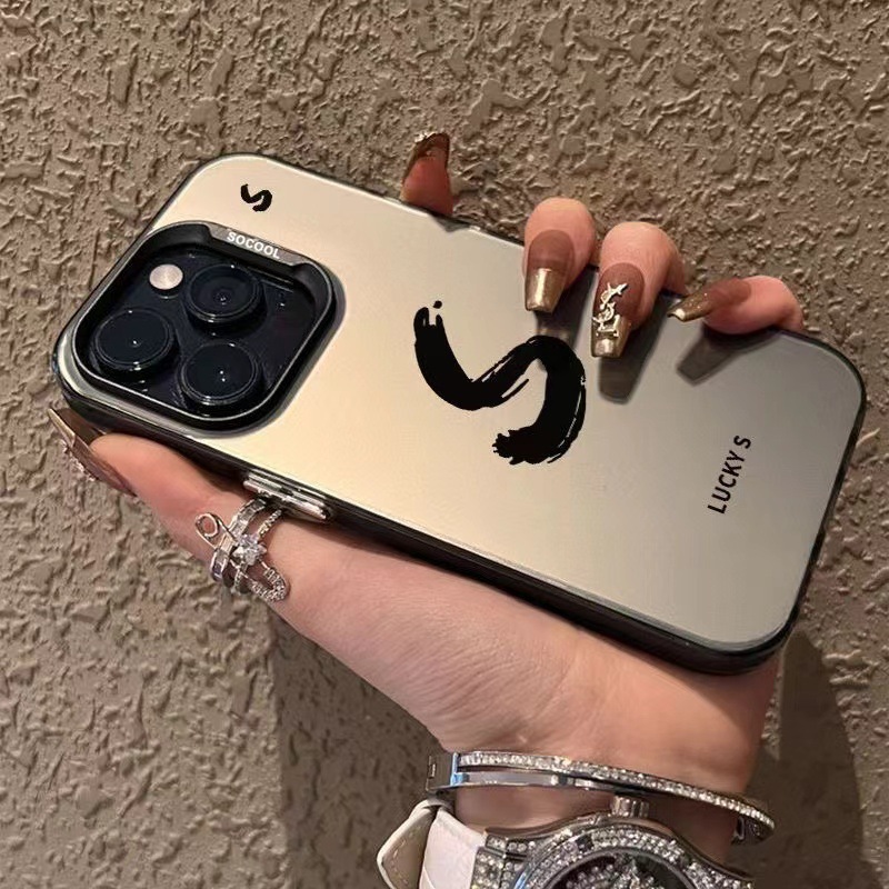 Lucky Letters Couple iPhone13 Phone Case 14promax for Apple 15plus Drop-resistant 12 Hard XS Trendy