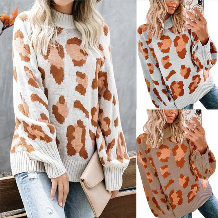 2024 European and American Autumn Amazon Fashion Casual Loose Turtleneck Elegant Commuter Long Sleeve Crewneck Colorblock Sweater for Women