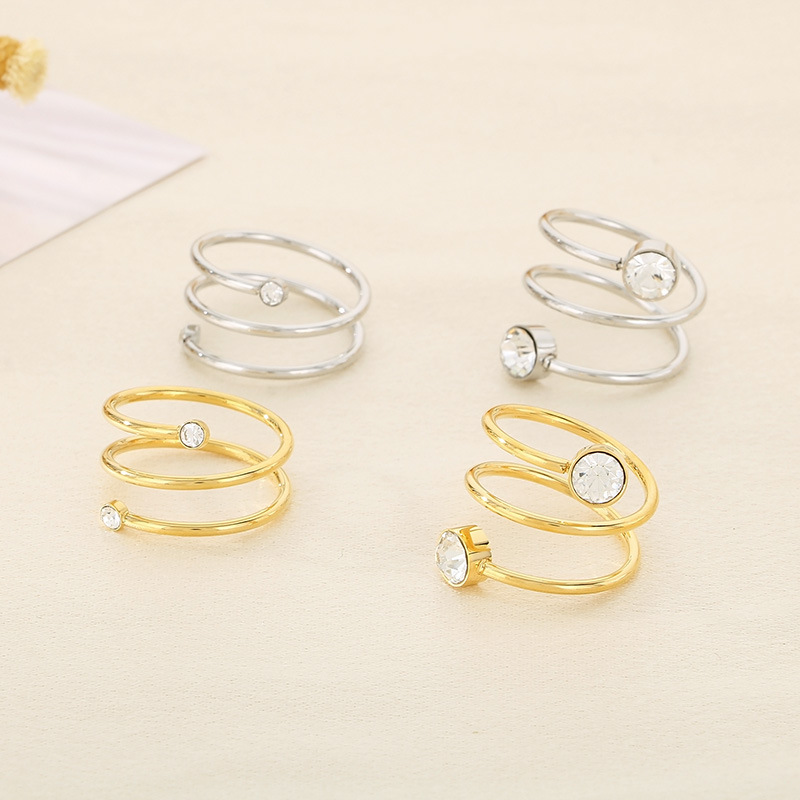 Foreign Trade Supply New Simple and Generous Stainless Steel Ring European and American New Personalized Multi-Layer Creative Ring