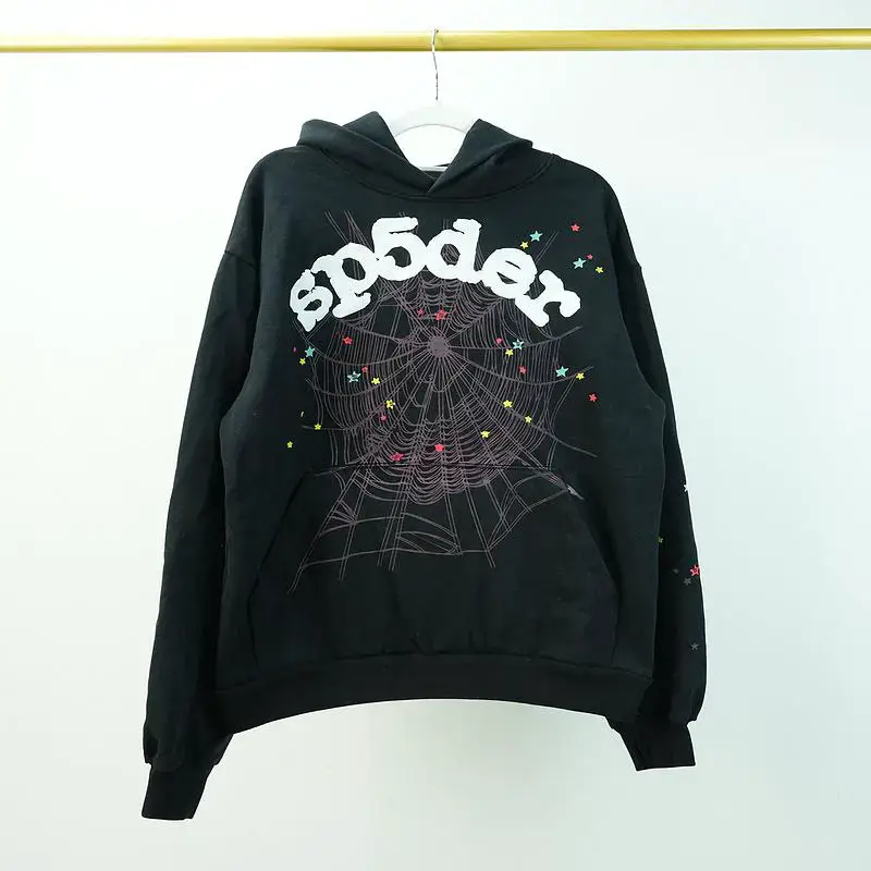 SP5DER Black Spiderweb Hoodie
