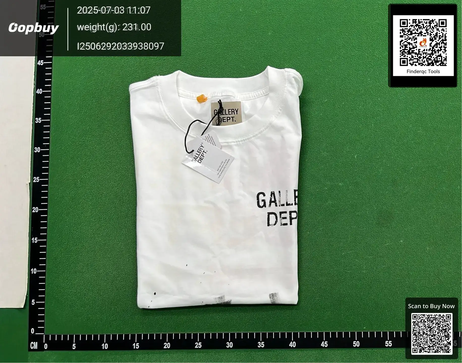 GALLERY DEPT American Style Trendy Brand Old Gradual Change Letter Splash Ink Short Sleeve T-shirt High Street Half Sleeve T-shirt for Men and Women