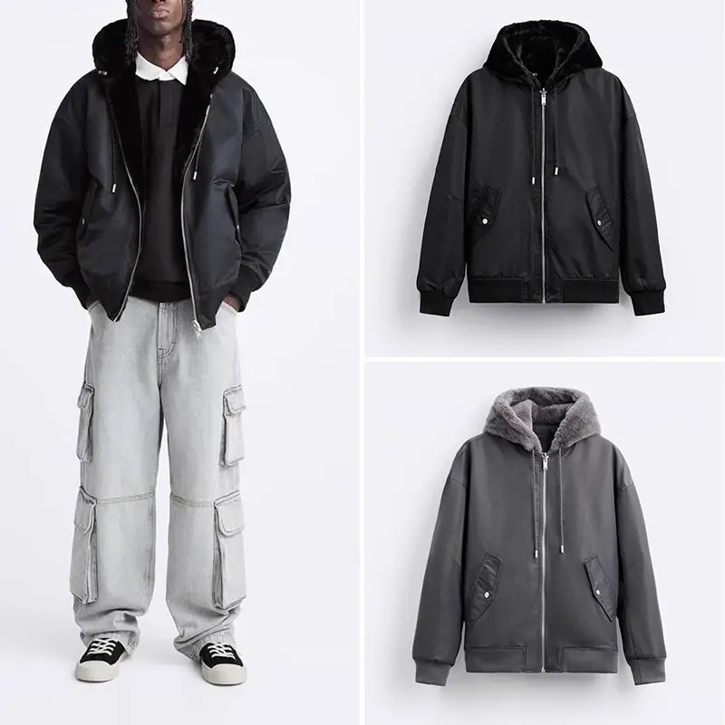 Cabinet 699! Men's Clothing Winter New arrival Casual Loose Hooded Reversible Pilot jacket Outwear 3833310