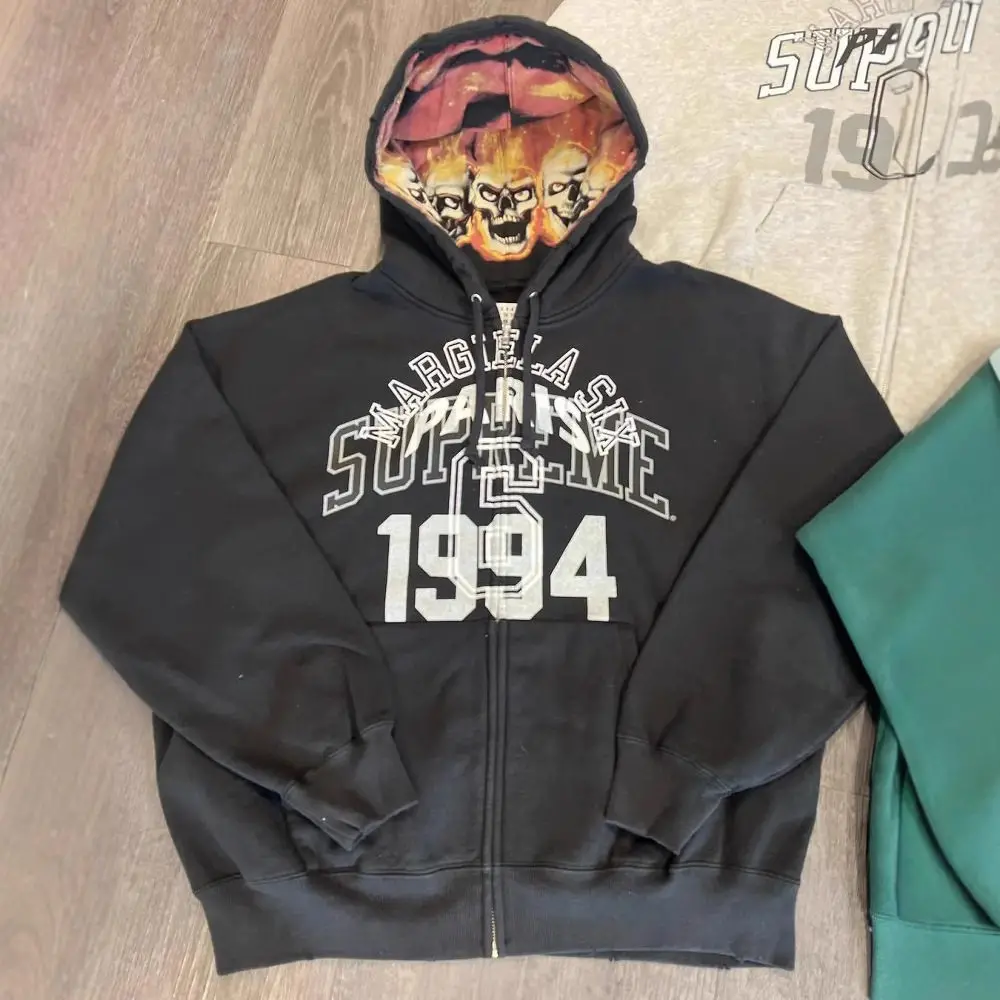 Jacket Hoodie European and American Style Y2K American Retro Zipper Cardigan Sweatshirt 1994 English Print Hoodie