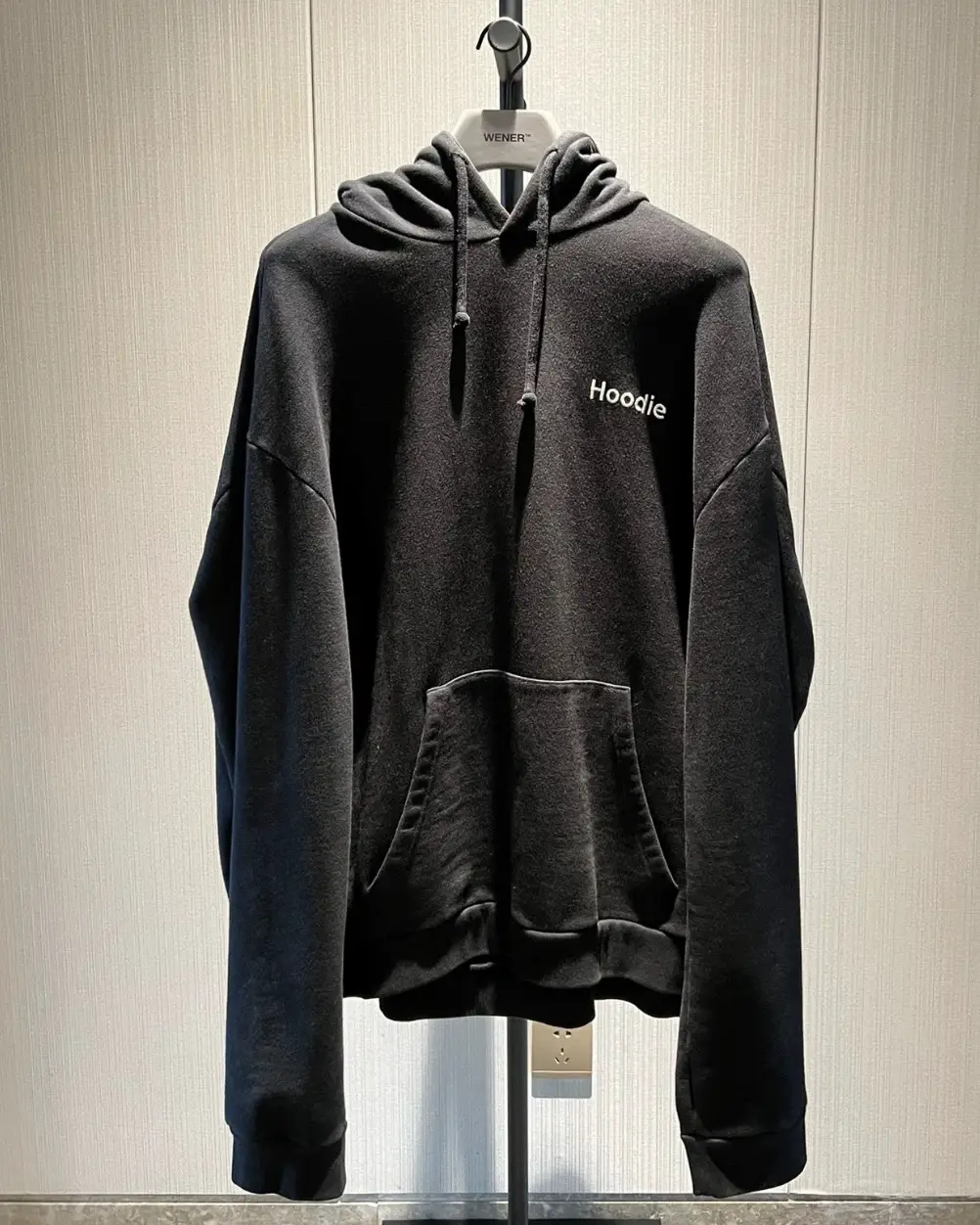 VTM vetements SS16 embroidered definition hoodie black hooded sweatshirt