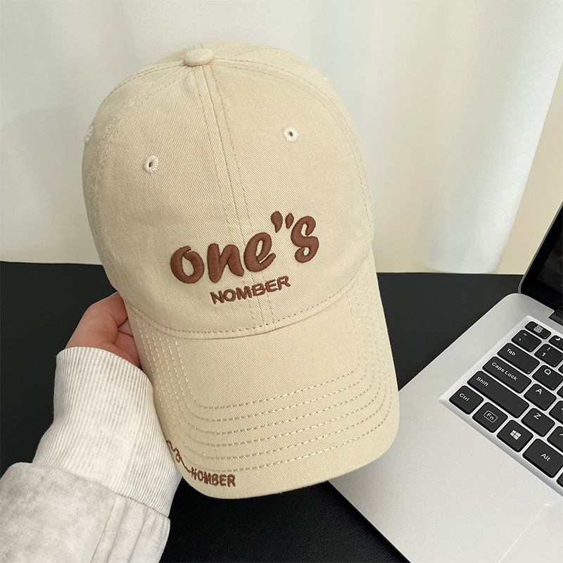 Big Head Baseball Cap Women's Korean-style All-match Sunscreen Sunshade Hat Simple Embroidered Wide-brimmed Duck Face Uvula Cap for Men