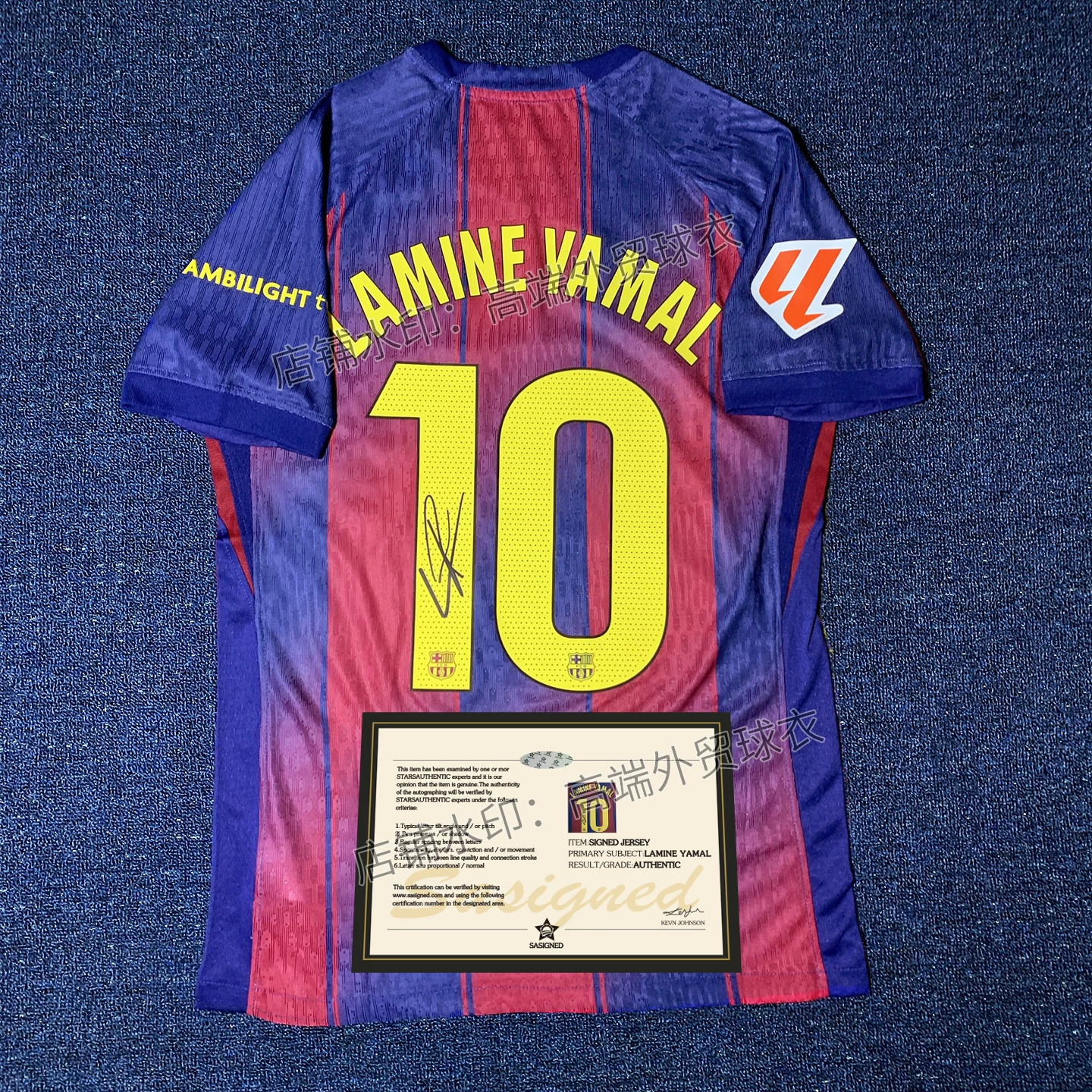 2526 Barcelona Home Jersey Yamal Number 10 Signed Version Player Version Fan Version Football Shirt La Liga Version