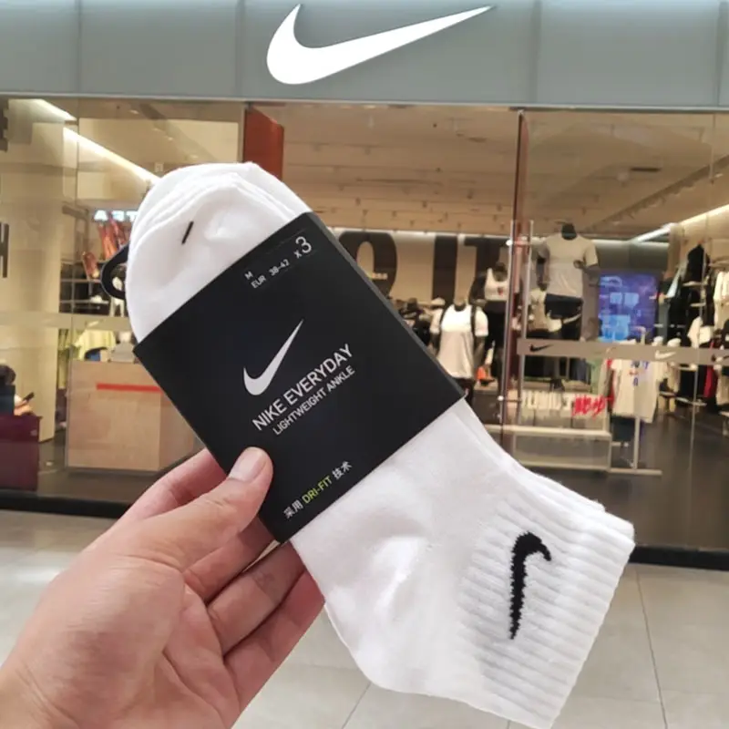 Nike Nike Official White Casual Socks Spring New arrival Men's Socks and Women's Socks Three Pairs of Short Socks Sx7678