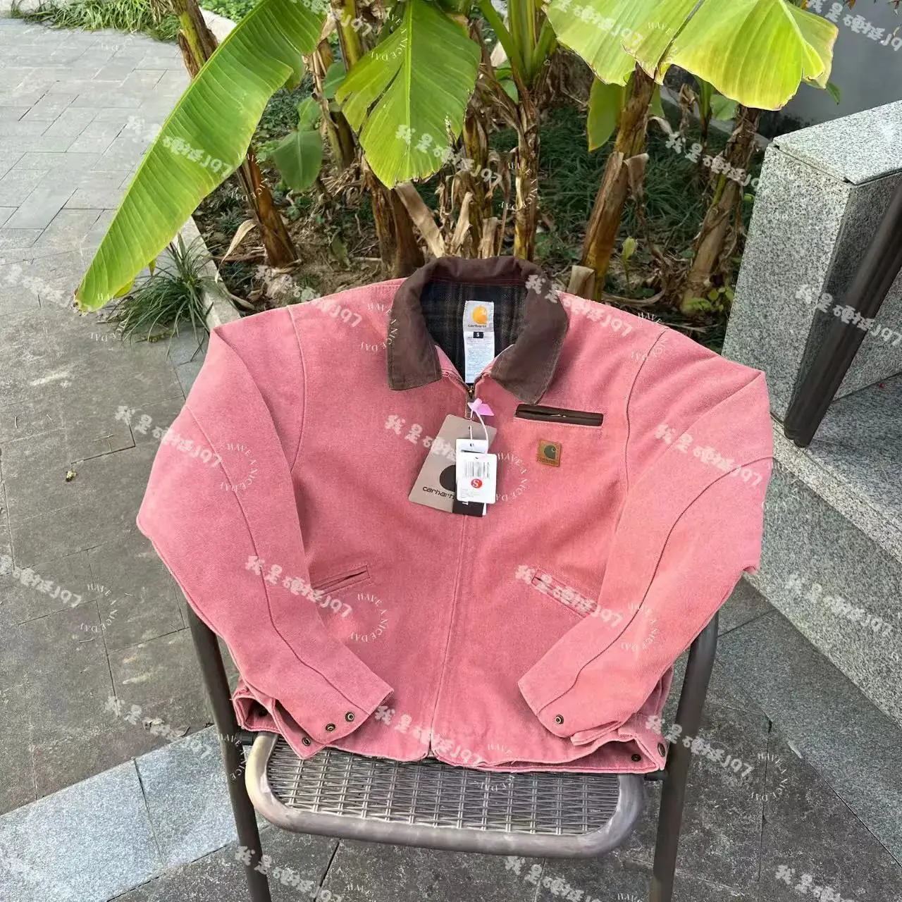 g洗水复古做旧古着牛仔帆布装夹克外套