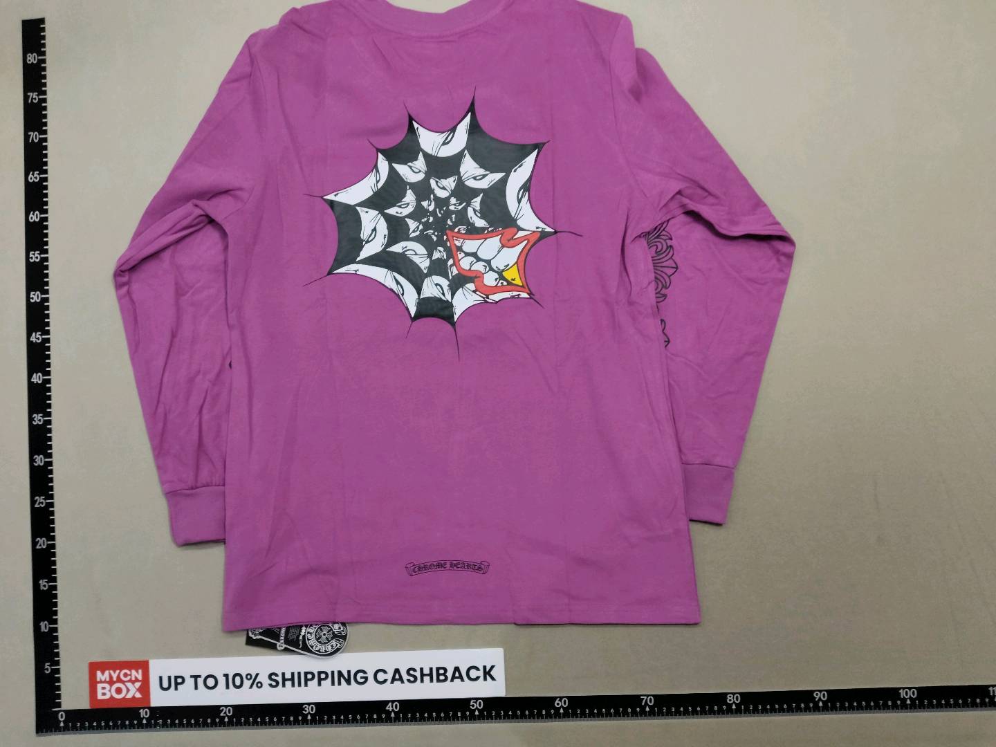 Cross-Border High Version Chrome Hearts 25Ss Crow Dark Flower Sanskrit Printed Long-Sleeved Men's and Women's Raglan Long Sleeves QC