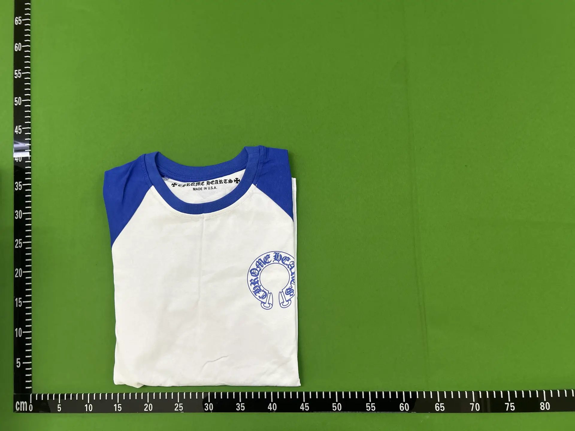 Chrome Hearts Long Sleeve Baseball T-Shirt White Blue