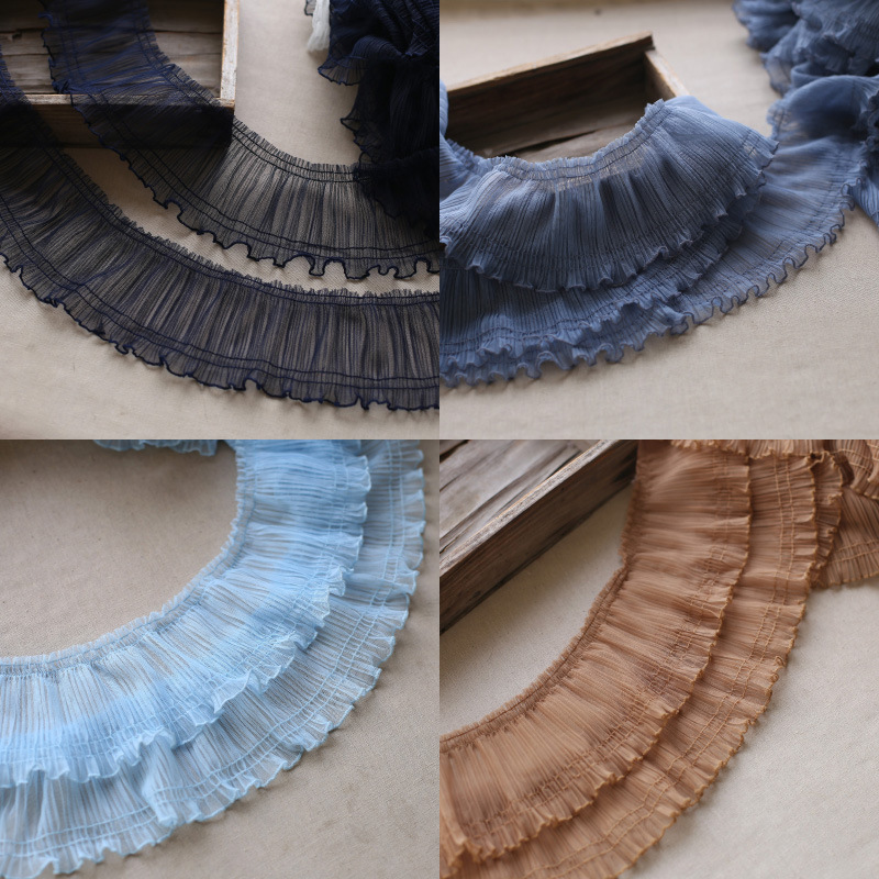10cm Wide Trim Crushed Small Wave Edge Lace Lolita Princess Skirt Edge Barbie Fabric DIY Material