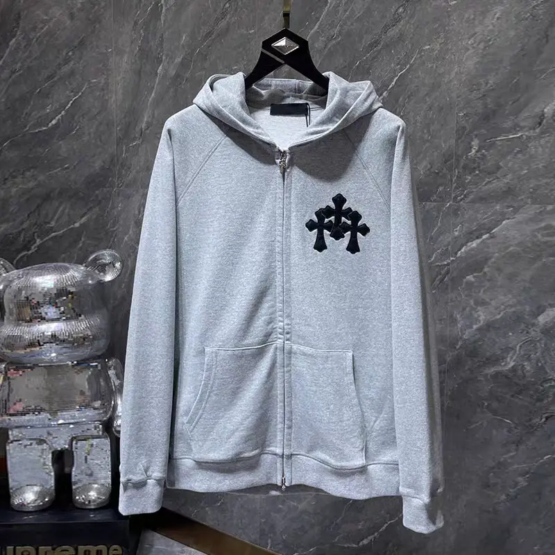 Trendy Kroko Heart Outwear Men's Women's Cross Hooded Sweatshirt Spring/Summer Outwear Cardigan Zipper Tops