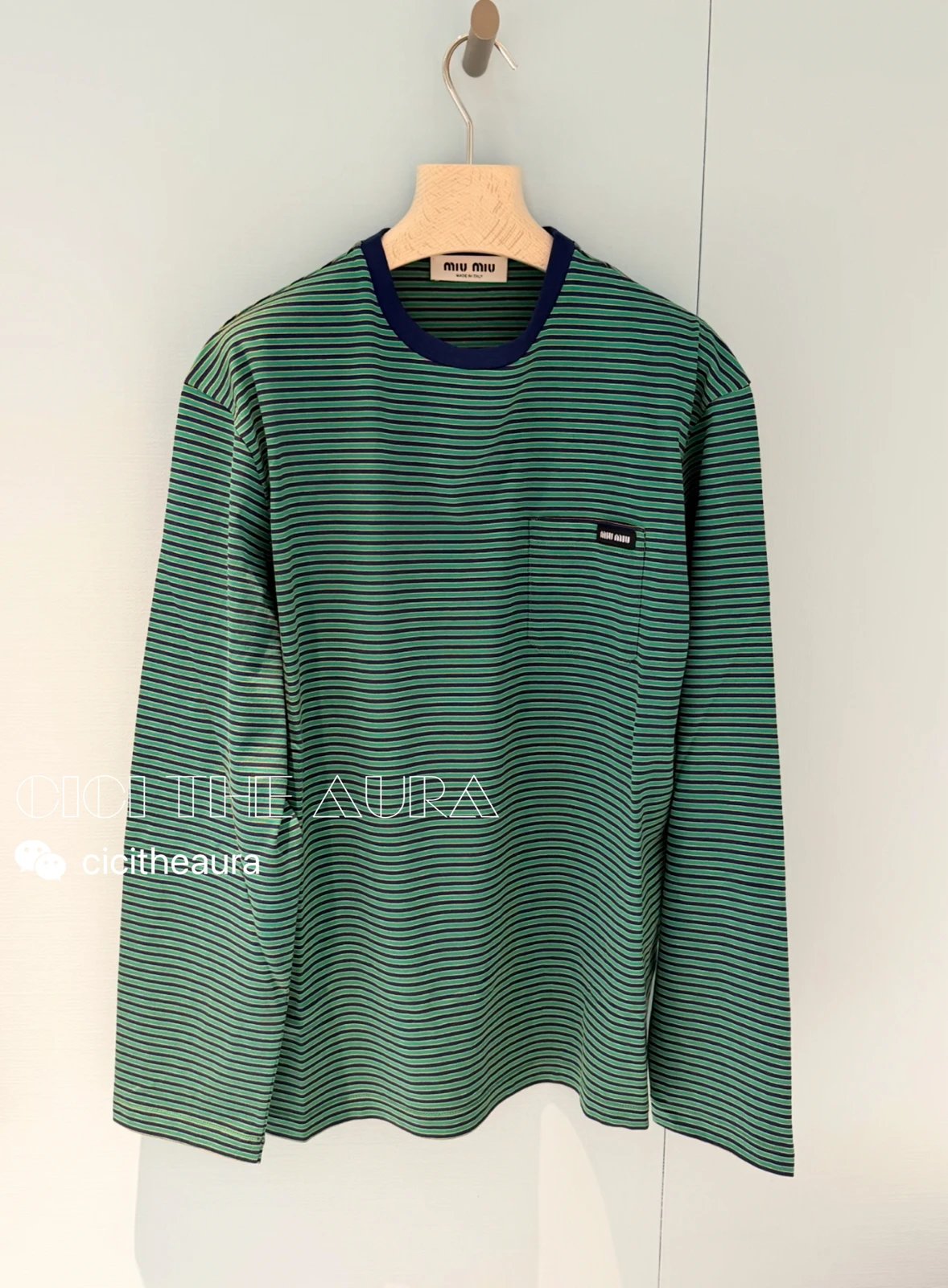 Miu Miu Striped Long Sleeve T-Shirt