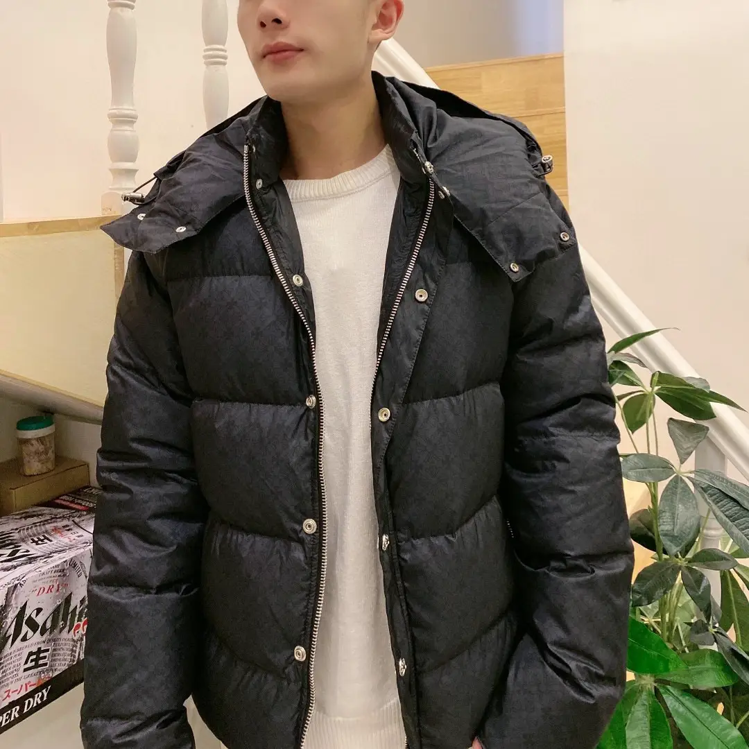 2025 New Chrome Hearts Ch Chrome Winter down Jacket Dark Pattern Hooded down Jacket for Men and Women