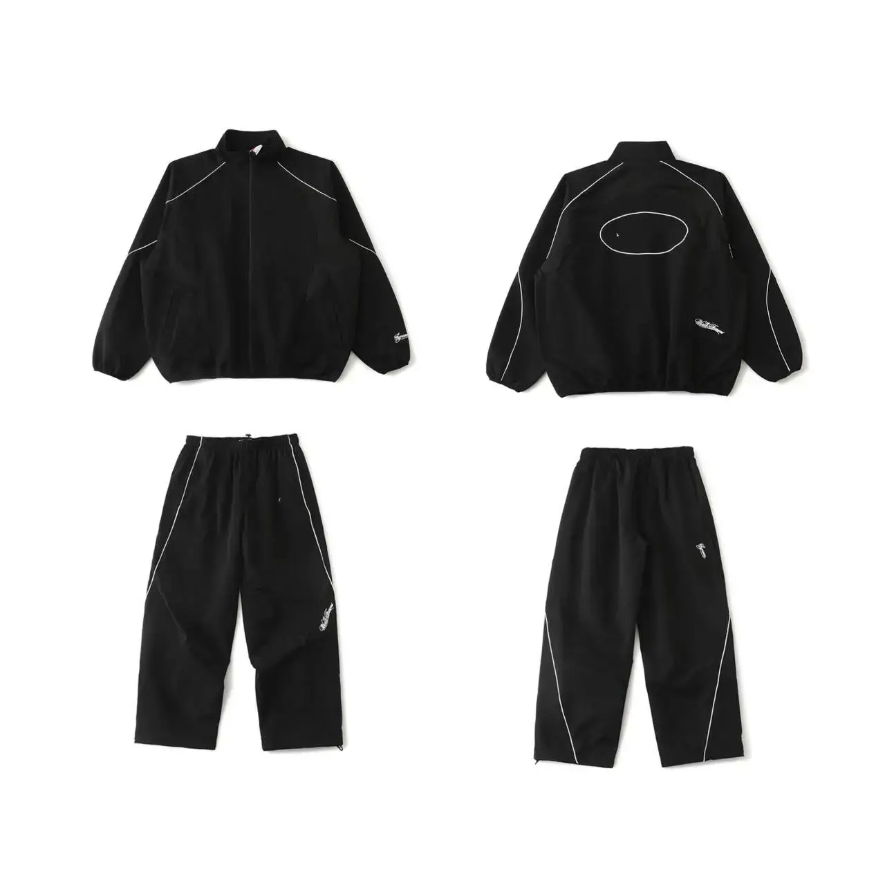 25Ss Track Jacket Collaboration School Uniform Sports Zipper Embroidered Jacket and Pants Set Unisex