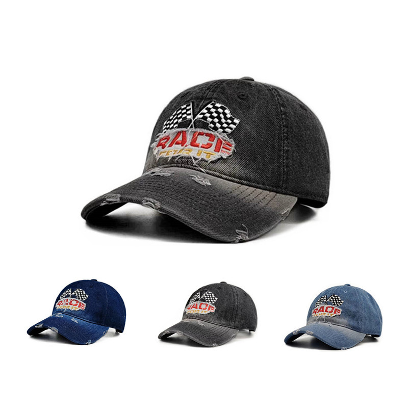 Cross-border American Style Vintage Washed Old Baseball Cap Denim Big Head Ware Cap Female Korean Style All-match Deep Top Couple