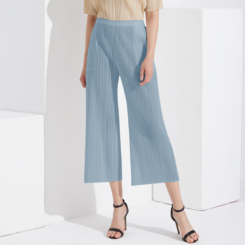 Loose Pants for Women, Casual Versatile Summer 2026 Issey Miyake Style, Small Wide-Leg Pants, Japanese-Style Pleated Casual Pants