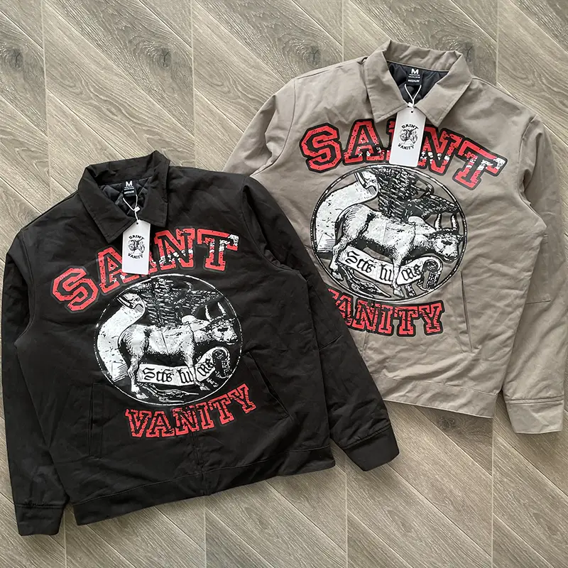 Saint Vanity Trendy American-Style Printed Lapel Jacket