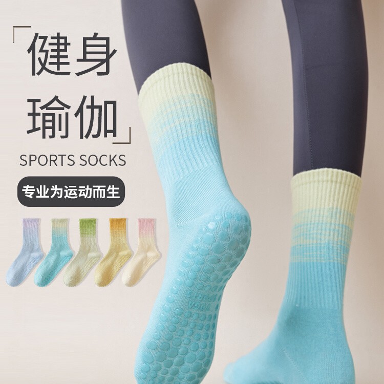 Yoga socks children's professional fitness Pilates floor cotton mid-tube socks non-slip boneless outer wear shark pants sports