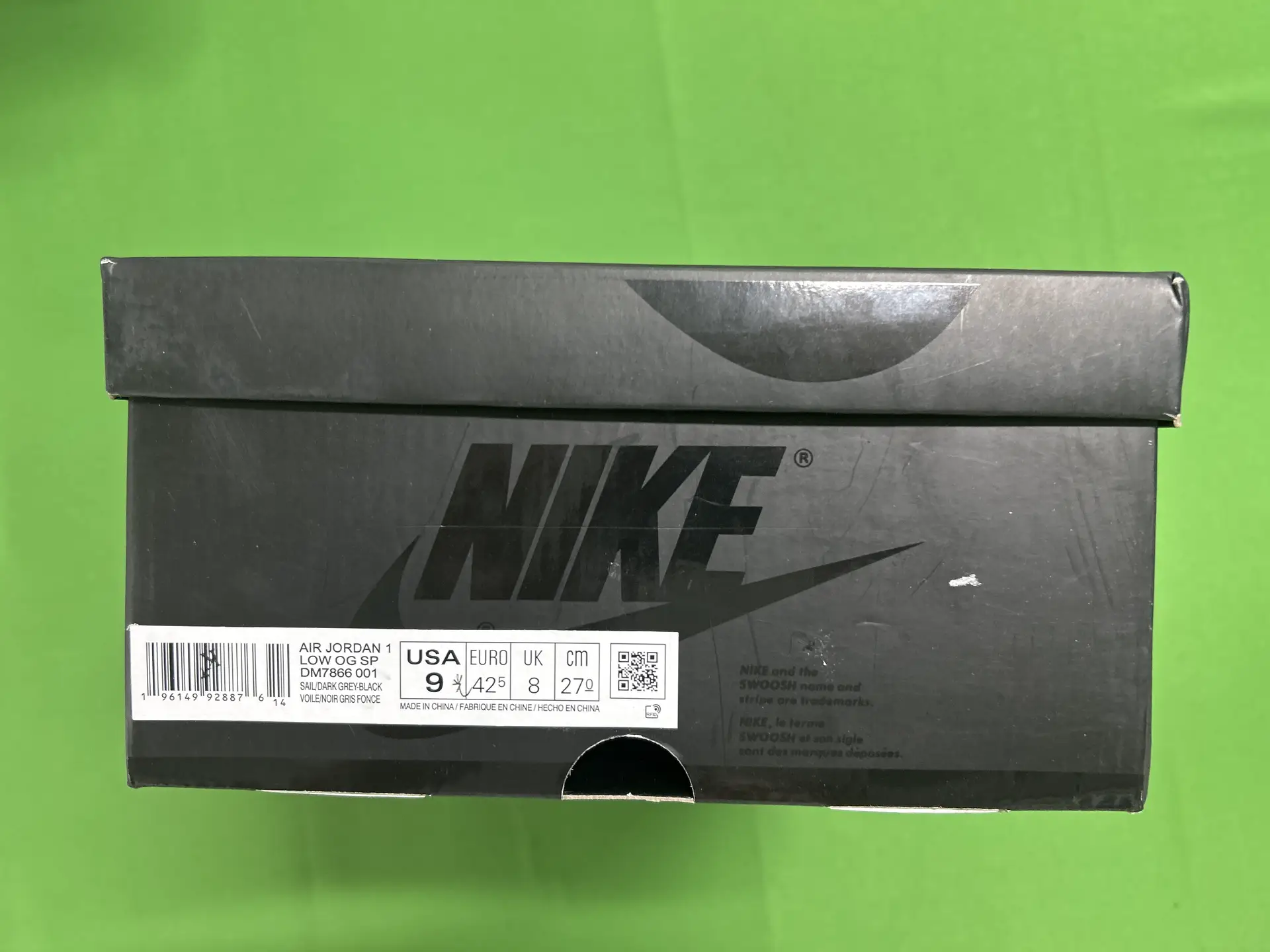 Nike Air Jordan 1 Low OG SP DM7866 001 Sail Dark Grey Black