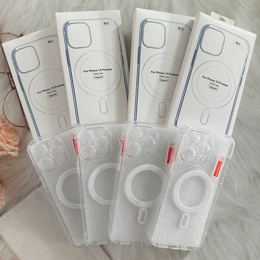 Transparent Acrylic Magnetic Phone Case Apple 17 Precision Hole Iphone16 Protective Case Wholesale Iphone15Pro QC-foto från 1688 på Qualit.ly