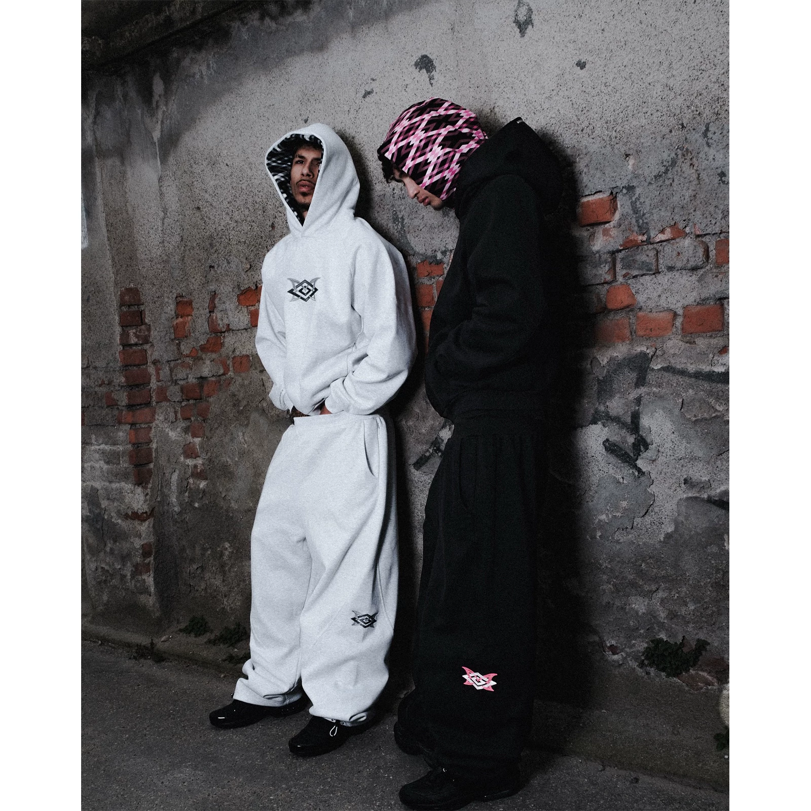 Mertra collaboration heavyweight American street hip-hop embroidered patchwork hooded sweatshirt trendy casual sports suit sweatpants