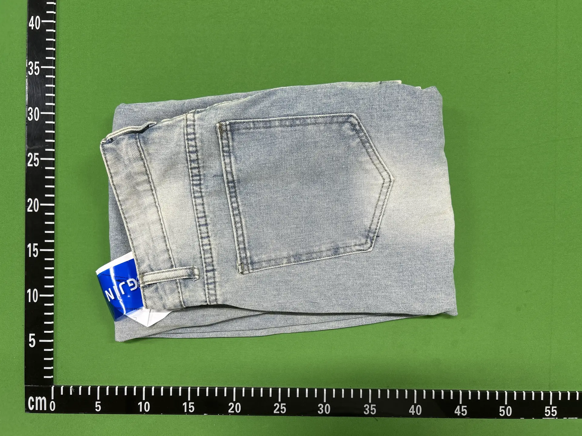 Washed distressed light blue drape jeans for men, niche cleanfit pants, trendy loose wide leg pants, straight leg pants